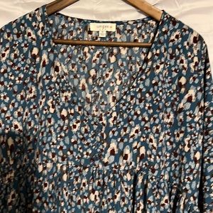 Umgee Blue White Brown Abstract Animal Print Size XL